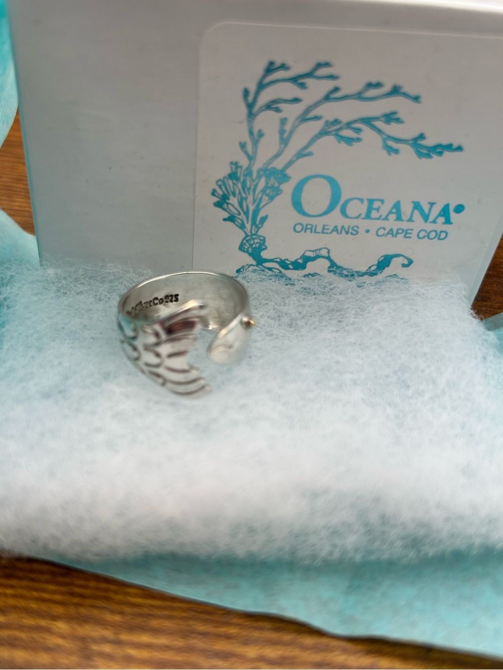Oceana Cape Cod Sterling Silver Fish Ring with brass eye by East Wind Silver Co - Picture 7 of 10